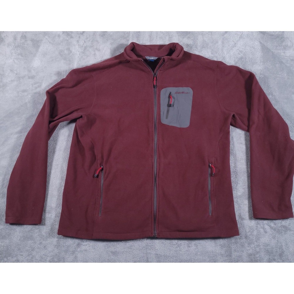 Eddie Bauer Fleece Jacket Adult XL First Ascent Polartec Full Zip Pockets Mens